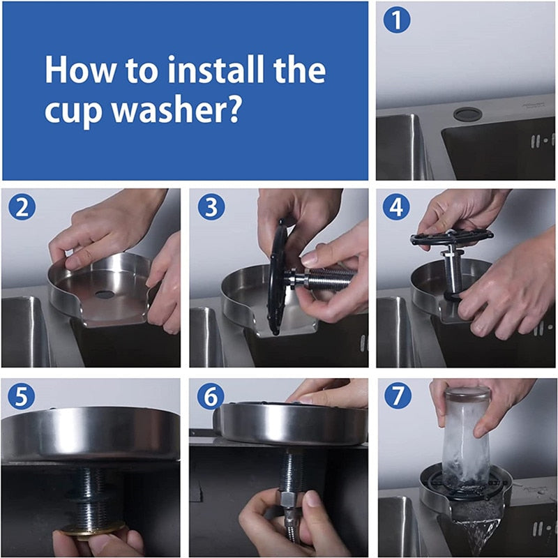 Glass Rinser Cup Cleaner For Kitchen Sink